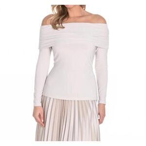 NEW FRANK LYMAN off the shoulder top in pearl